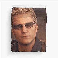 Emo Sunglasses Wearing Zombie Man Romantic Albert Wesker RE4 Resident Evil 4 Remake Duvet Cover