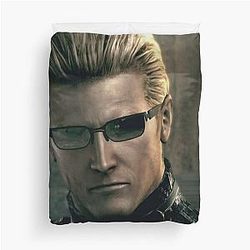 Emo Sunglass Wearing Zombie Man Red Eyed Rizzler Albert Wesker Resident Evil 5 Duvet Cover