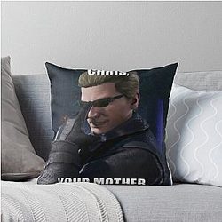 Albert Wesker your Mother meme Throw Pillow