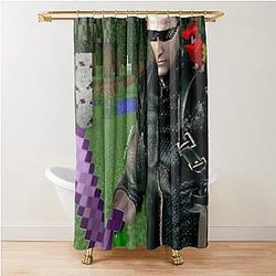 Albert Wesker From Resident Evil 5 In Minecraft Shower Curtain