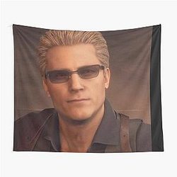 Emo Sunglasses Wearing Zombie Man or Albert Wesker RE4 Resident Evil 4 Remake Tapestry