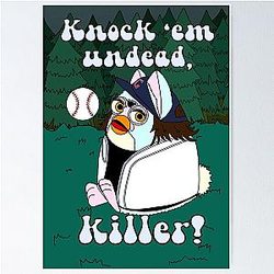 Knock 'em Undead Alice Cullen Twilight Furby Vampire Baseball Good Luck Poster