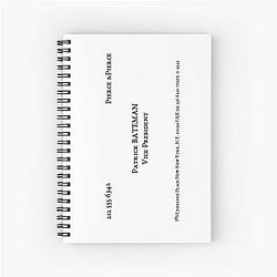American Psycho Patrick Bateman Business Cards Spiral Notebook