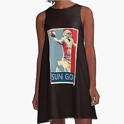 Amon-Ra St Brown Lions Sun God Campaign Poster A-Line Dress