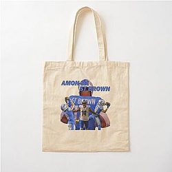 Amon Ra Sport Brown Cotton Tote Bag