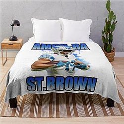 Amon Ra St. Brown Bootleg Throw Blanket