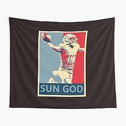 Amon-Ra St. Brown Lions Sun God Campaign Tapestry