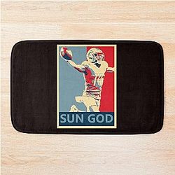 Amon-Ra St. Brown Lions Sun God Campaign Poster Bath Mat