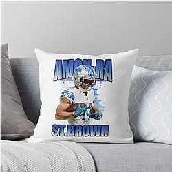Amon Ra St. Brown Bootleg Throw Pillow