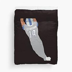 Detroit Lions Amon-Ra St. Brown Duvet Cover