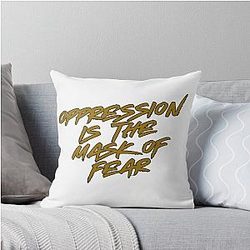 Oppression is the mask of fear. Andor Throw Pillow