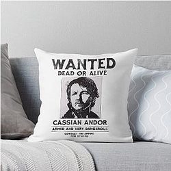 Cassian Andor Wanted Star Wars Rebellion Throw Pillow