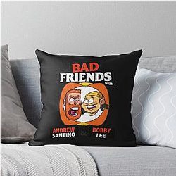 Bad Friends Podcast with Bobby Lee and Andrew Santino Throw Pillow