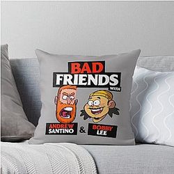 Bad Friends Podcast - Bobby Lee and Andrew Santino Throw Pillow