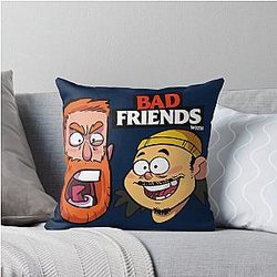 Bad Friends Podcast with Bobby Lee and Andrew Santino Throw Pillow