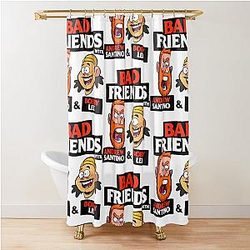 BAD FRIENDS PODCAST - BOBBY LEE ANDREW SANTINO Shower Curtain