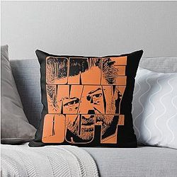 One Way Out Andy Serkis TV Show Quote Orange Outline Throw Pillow
