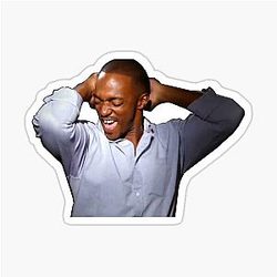 Anthony Mackie hands behind head sticker
