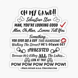 Oh my Sebastian Anthony Mackie Funny Quote Sticker