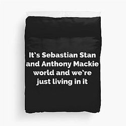 Sebastian Stan and Anthony Mackie World Duvet Cover