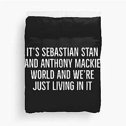 Sebastian Stan and Anthony Mackie World Duvet Cover