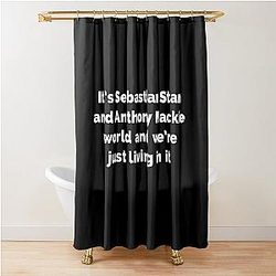 Sebastian Stan and Anthony Mackie World Shower Curtain