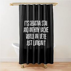 Sebastian Stan and Anthony Mackie World Shower Curtain