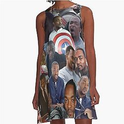 Anthony Mackie Collage A-Line Dress