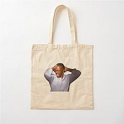 Anthony MackieHolds a Cotton Tote Bag