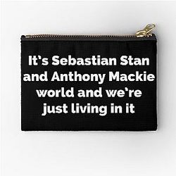Sebastian Stan and Anthony Mackie World Zipper Pouch