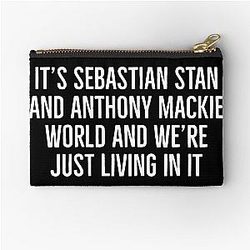 Sebastian Stan and Anthony Mackie World Zipper Pouch