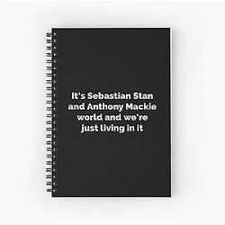 Sebastian Stan and Anthony Mackie World Spiral Notebook