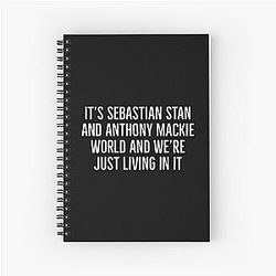 Sebastian Stan and Anthony Mackie World Spiral Notebook