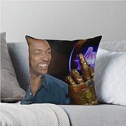 Anthony Mackie Infinity Gauntlet Throw Pillow