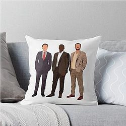 Chris Evans, Anthony Mackie, and Sebastian Stan Throw Pillow
