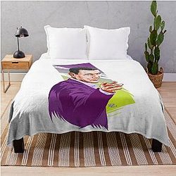 Antonio Banderas An illustration by Paul Cemmick Throw Blanket