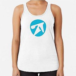 Aphex Twin Alternative Style Logo in Blue Racerback Tank Top