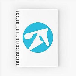 Aphex Twin alternative style logo in blue Spiral Notebook