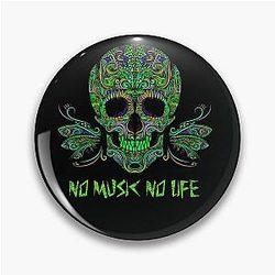 Psychedelic skull pattern crystal castles Aphex twin Pin