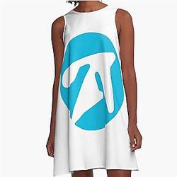 Aphex Twin Alternative Style Logo in Blue A-Line Dress