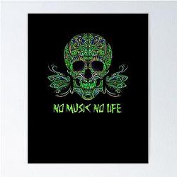 Psycelic skull Aphex twin trippy crystal castles Poster