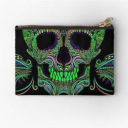 Psychedelic skull pattern crystal castles Zipper Pouch