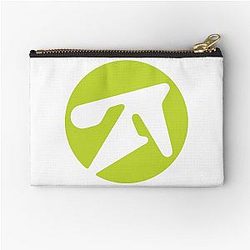 Aphex Twin alternative style logo in green zipper pouch