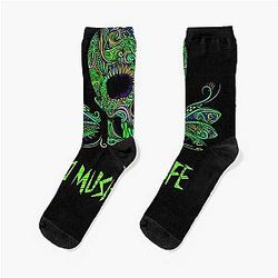 Psychadelic skull Aphex twin trippy crystal Castles Socks