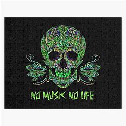 Psychedelic skull Aphex twin trippy pattern crystal castles Jigsaw puzzle