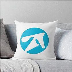 Aphex Twin Alternative Style Logo in Blue Throw Pillow