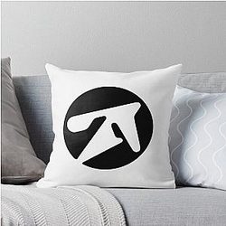 Aphex Twin Alternative Style Logo in Black Throw Pillow