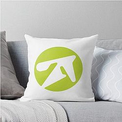 Aphex Twin Style Logo in Green Throw Pillow