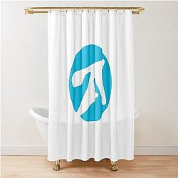Aphex Twin Alternative Style Biography Logo in Blue Shower Curtain