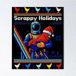 Arc Raiders Rooster Scrappy Holidays Christmas Poster